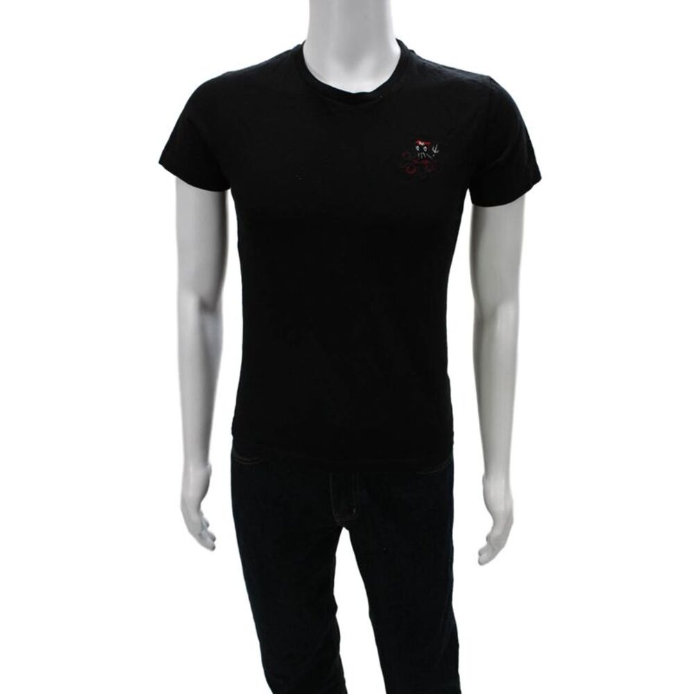 Percival Mens Black Organic Cotton Crew Neck T-Shirt Short Sleeve Size XS